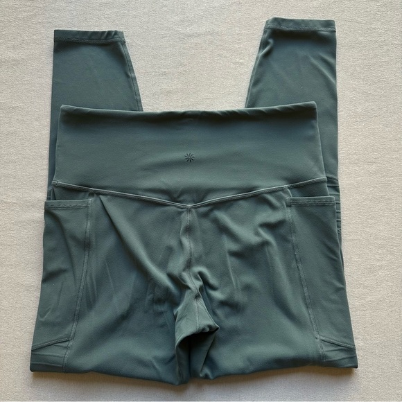 Athleta Inclination Moto Tight Green 27” Leggings with Pockets - Picture 7 of 8
